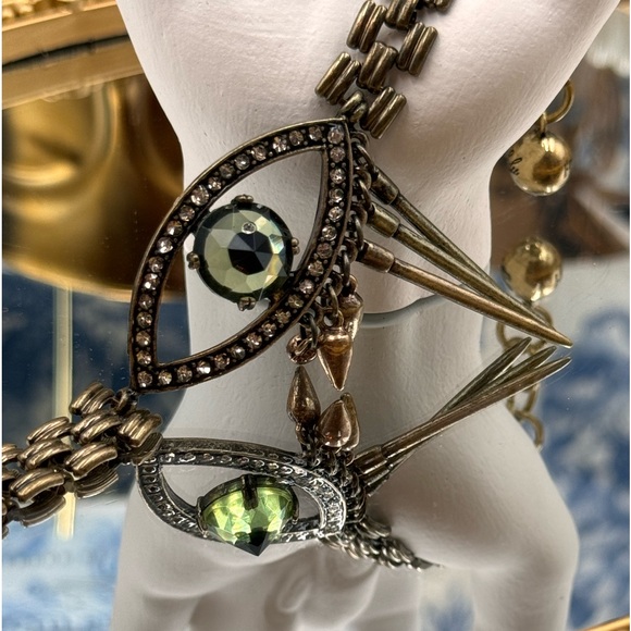 🆕 LULU FROST 🧿 NWOT Evil Eye Mint and Black Glass Lookout Charm Bracelet - Picture 7 of 14
